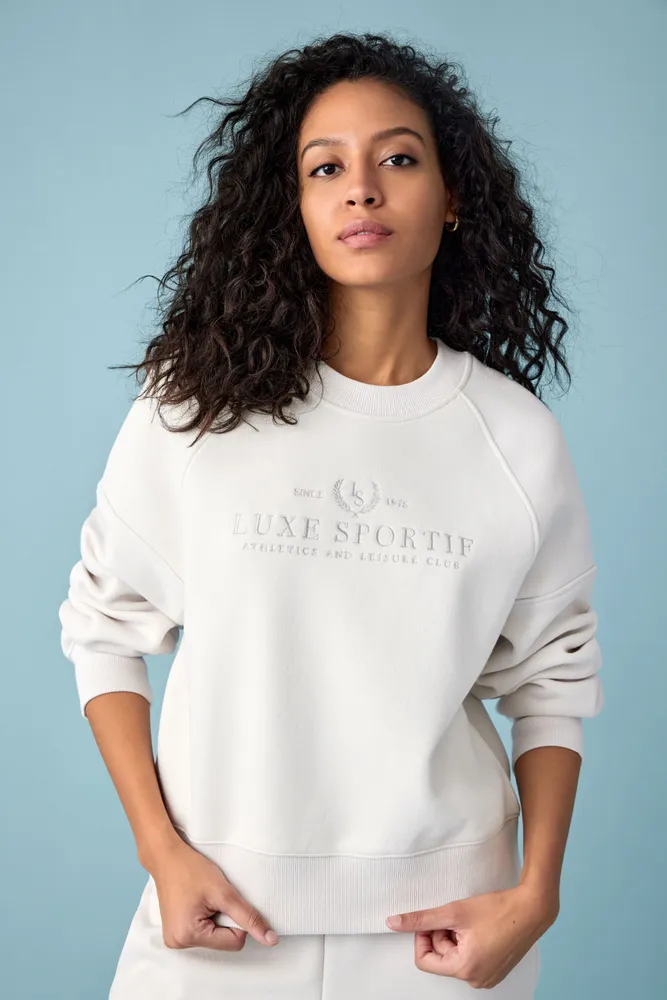 Dynamite Embroidered Crew Neck Sweatshirt