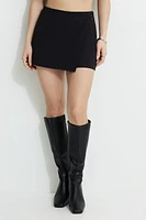 Asymmetric Skort With Mini Belt