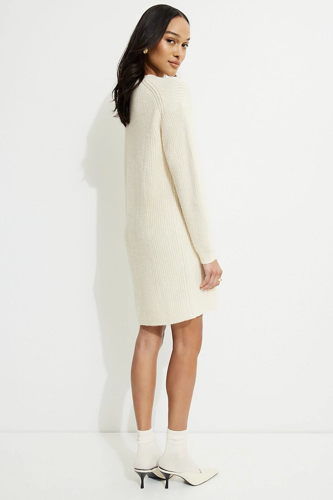 Ribbed Mini Sweater Dress