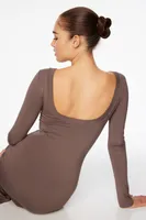 Long Sleeve Scoop Back Maxi Dress