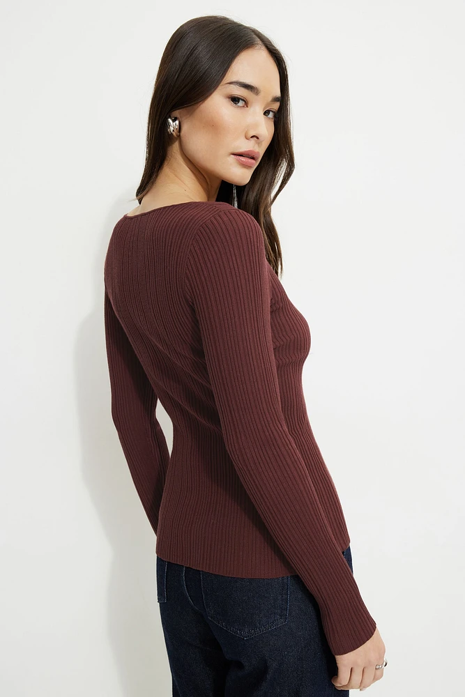 Ribbed Flyaway Cardigan