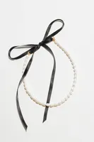 Freshwater Pearl Ribbon Choker Necklace