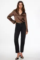 Notch Lapel Satin Shirt