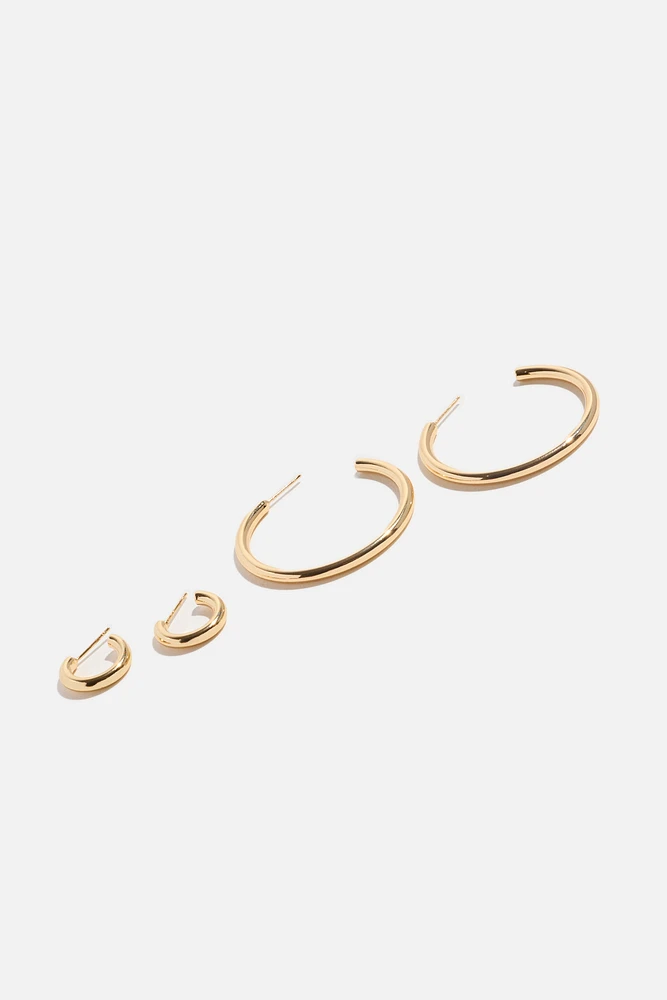 2-Pack Tubular Hoop Earrings