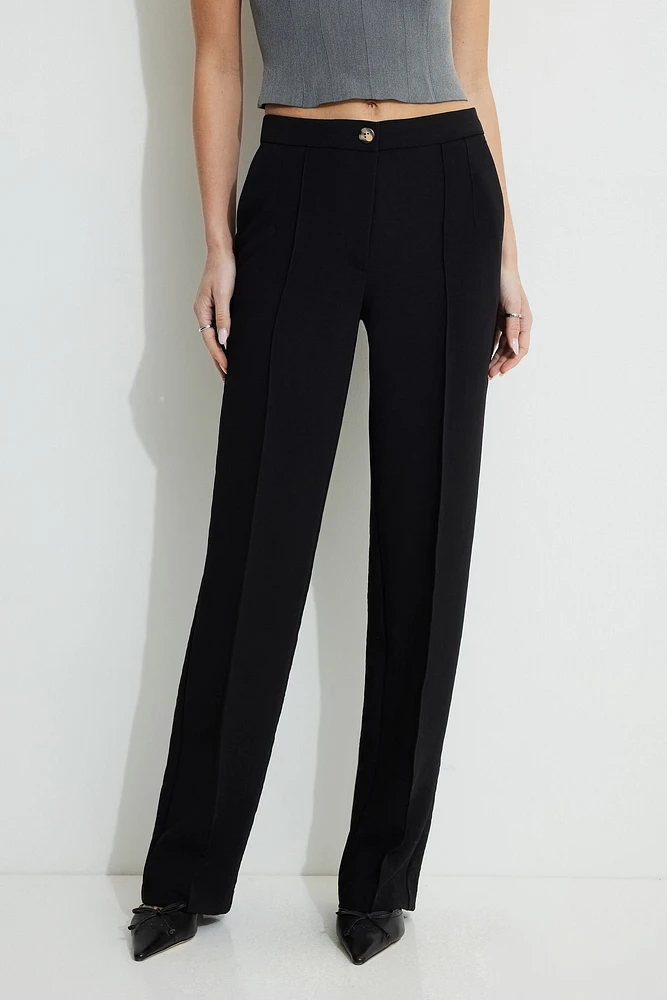 Pintuck Straight Leg Pants