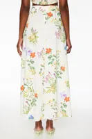 Printed Poplin Maxi Skirt