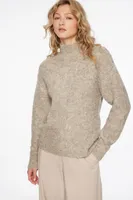 Boucle Mock Neck Sweater