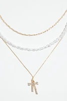 3-Pack Pearl & Bow Necklaces