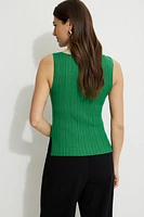 Ribbed Boat Neck Tank Top