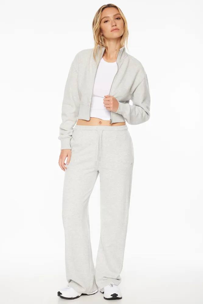 Cropped Zip Up Sweatshirt