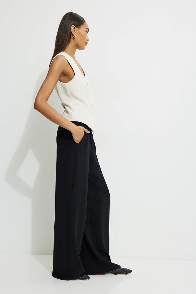 Pantalon à enfiler jambe large