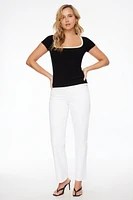 Square Neck Ribbed T-Shirt