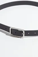 Skinny Round Square Buckle Belt