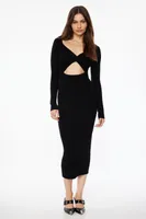 Twisted Cutout Midi Dress