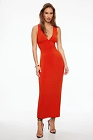 Deep V-Neck Maxi Dress