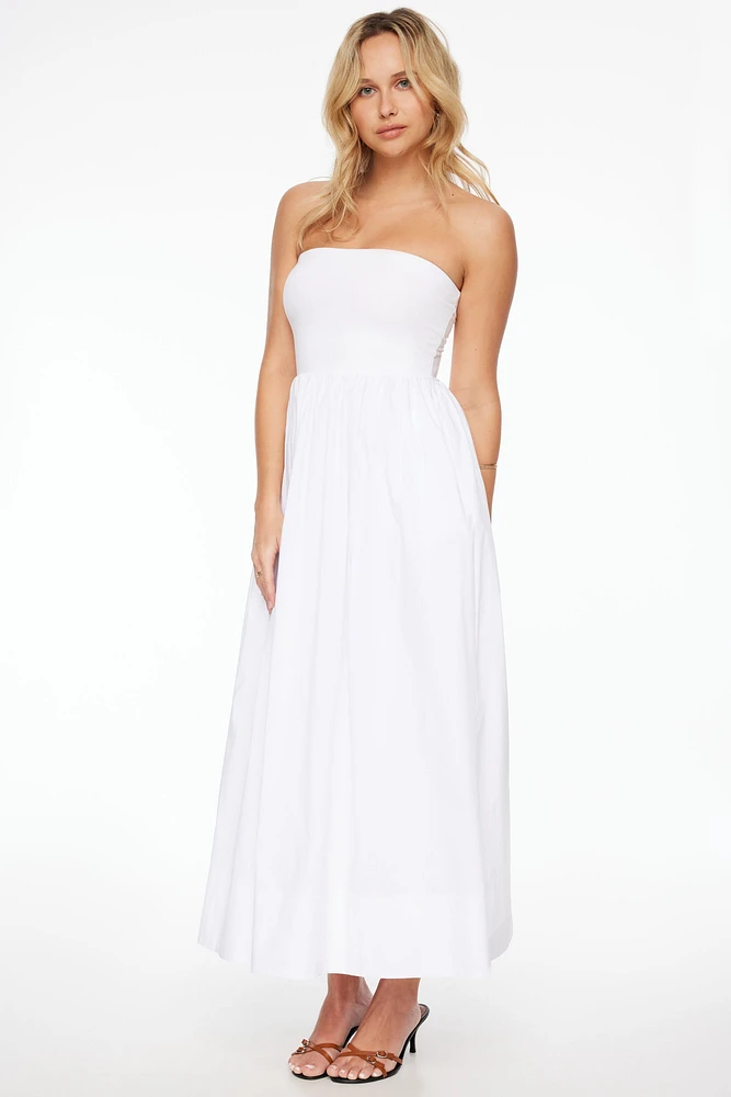 Mix Media Tube Maxi Dress