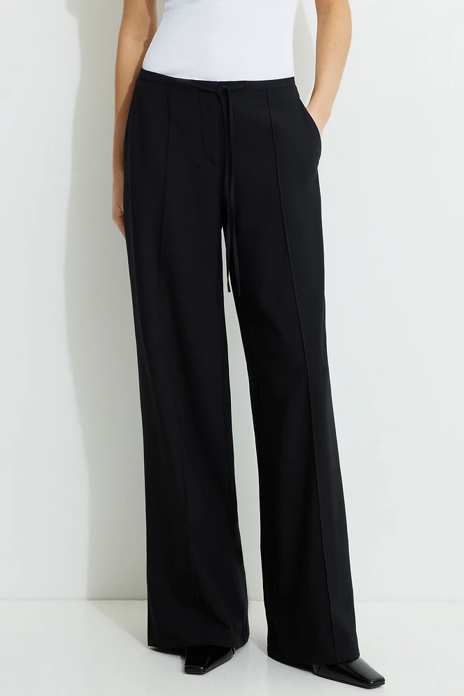 Drawstring Wide Leg Pants