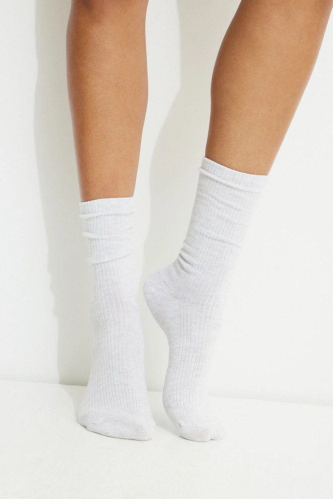 3-Pack Ribbed Crew Socks