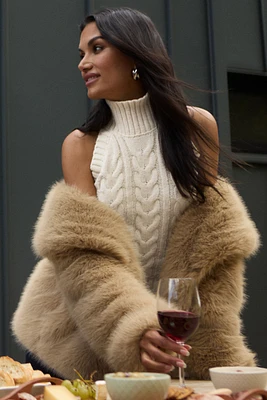 Faux Fur Midi Jacket