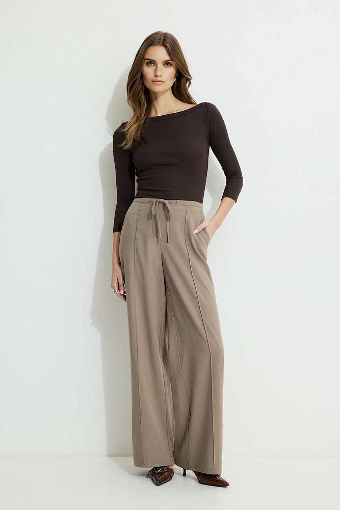 Drawstring Wide Leg Pants