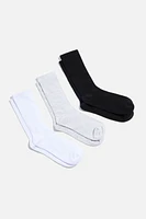 3-Pack Ribbed Crew Socks