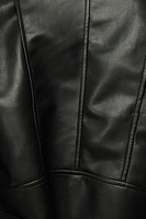 Blouson de moto en faux cuir avec ceinture