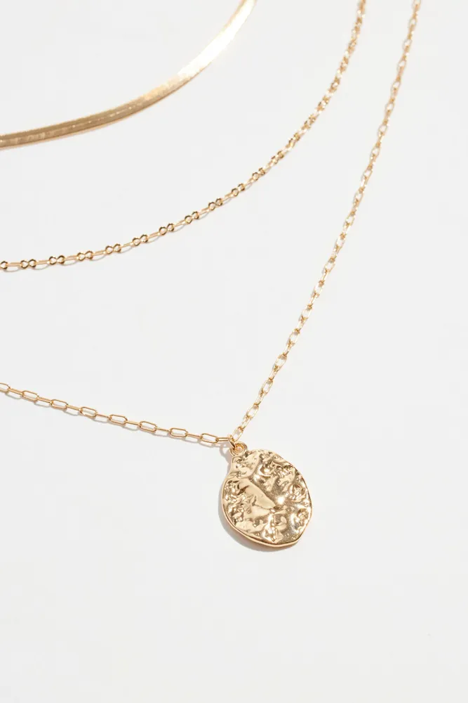 Crumpled Medallion Necklace