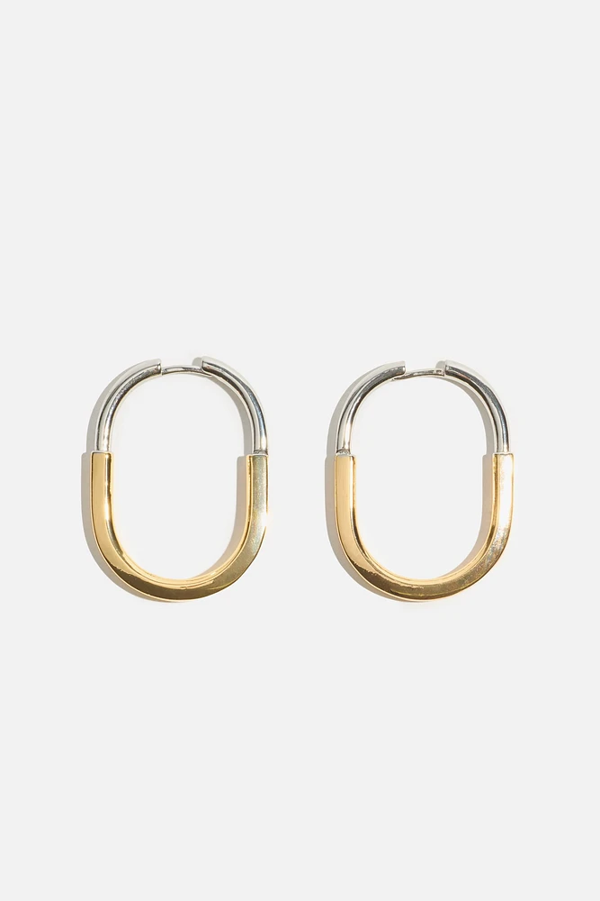 Two-Tone Hoop Earrings