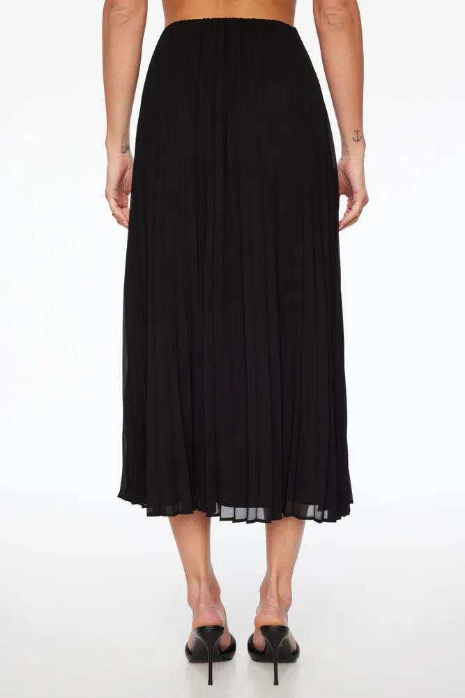 Laure Pleated Chiffon Maxi Skirt