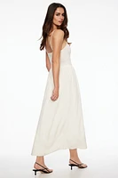 Cami Ruched Linen Maxi Dress