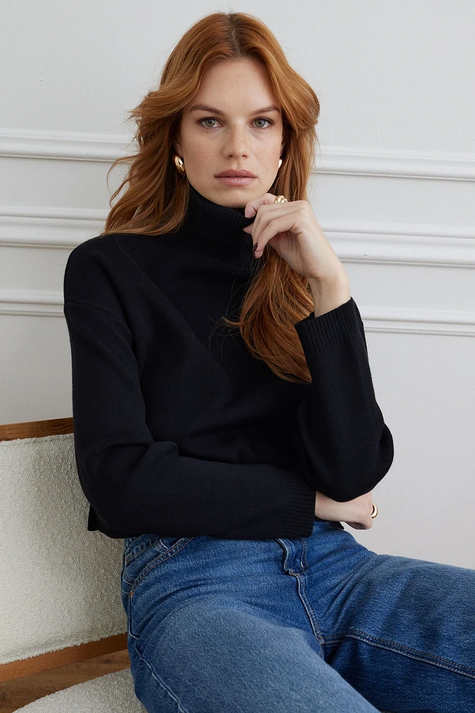 Cropped Turtleneck Sweater