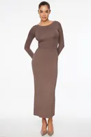 Long Sleeve Scoop Back Maxi Dress