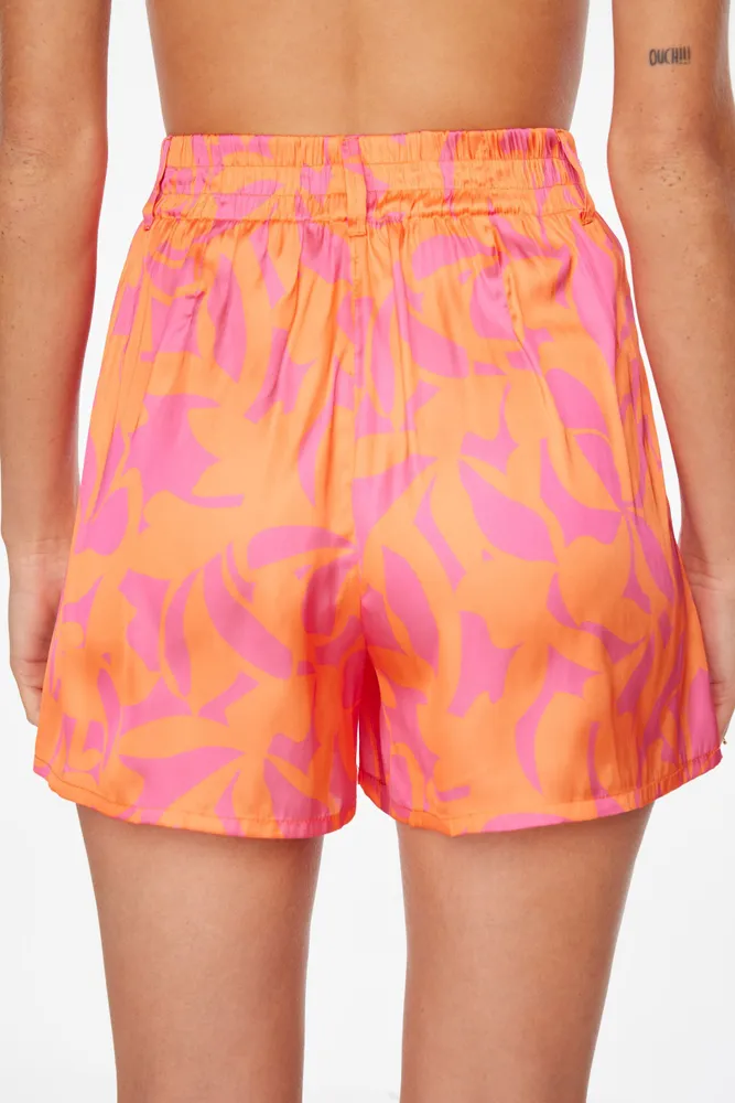 Printed Satin Shorts