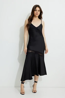 Asymmetric Maxi Slip Dress