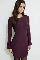 Ribbed Crewneck Mini Dress