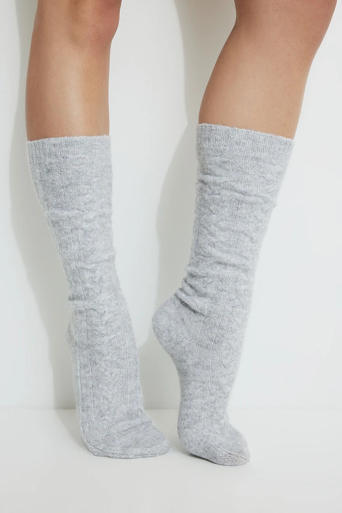 Heavenlyarn™ Cable Knit Calf High Socks