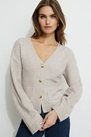 V-Neck Button Cardigan