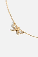 Gem Knotted Bow Necklace