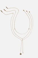 Layered Mini Pearl Y-Neck Necklace