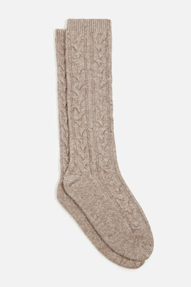 Heavenlyarn™ Cable Knit Calf High Socks