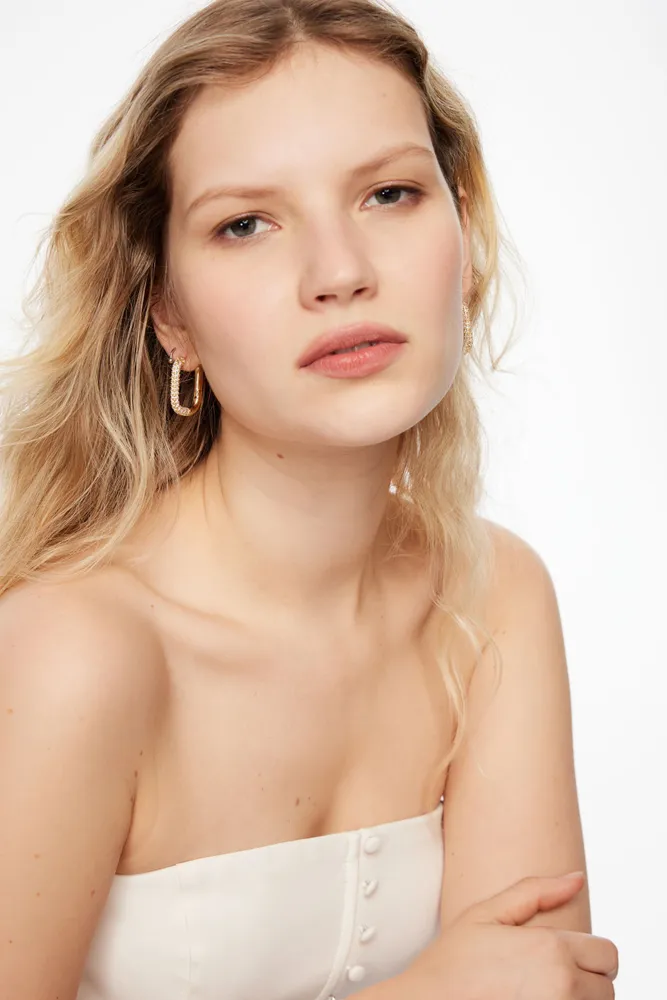 Oblong Hinge Hoop Earrings