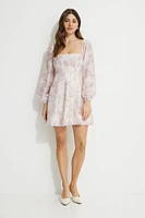 Amelie Balloon Sleeve Mini Dress