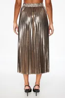 Laure Metallic Pleated Midi Skirt