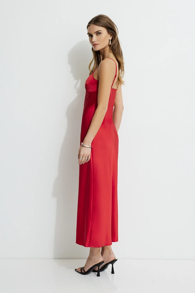 Amira Satin Maxi Slip Dress