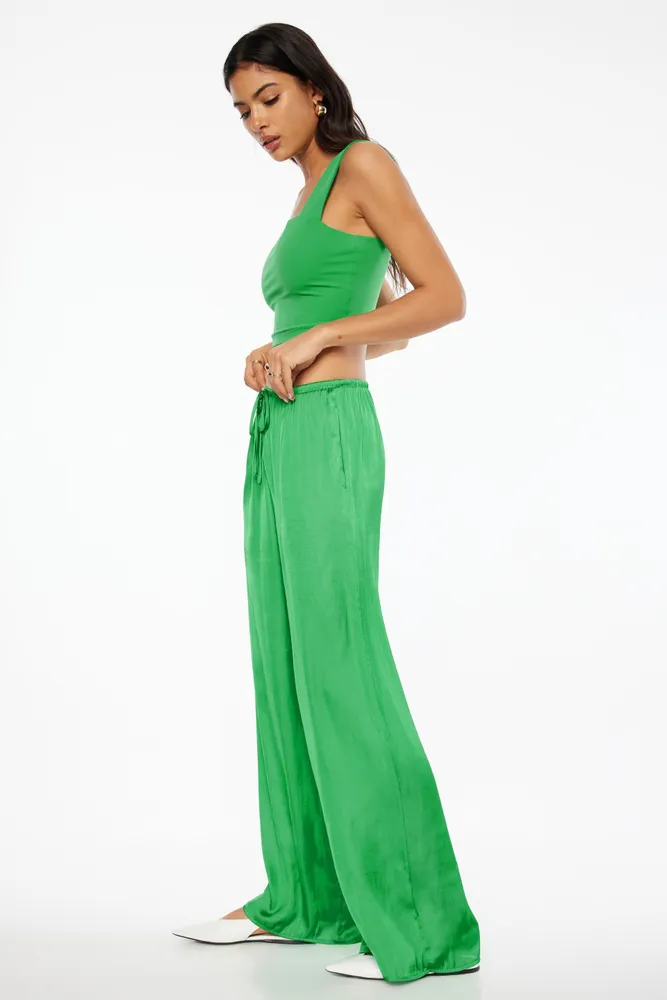 Dynamite Santina Satin Wide Leg Pants