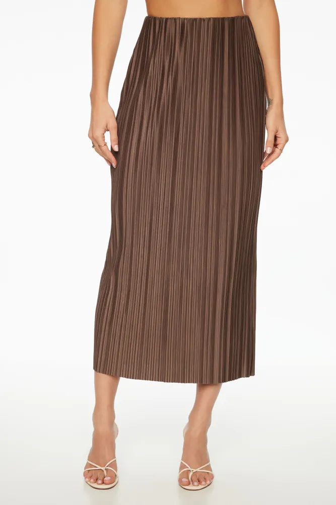 Plissé Column Maxi Skirt