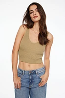 Linen Crop Knit Tank Top