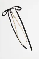 Freshwater Pearl Ribbon Choker Necklace