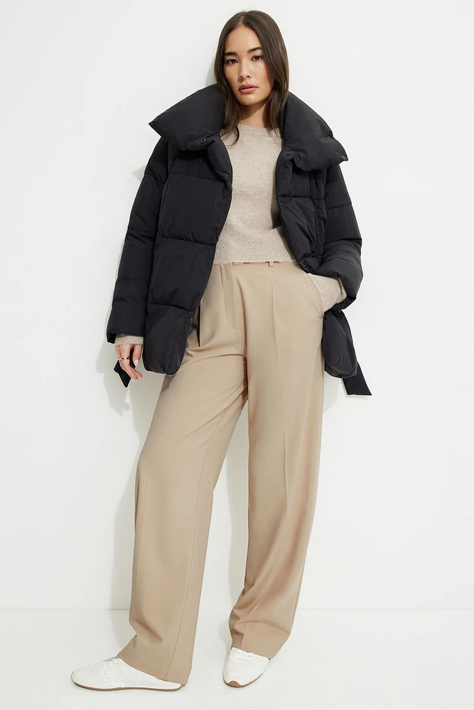 Belted Midi Puffer Jacket