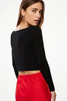 Havyn Boatneck Jersey Crop Top